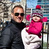 Daddy and his little girl...downtown Charlotte, NC on a chilly Sunday morning!
